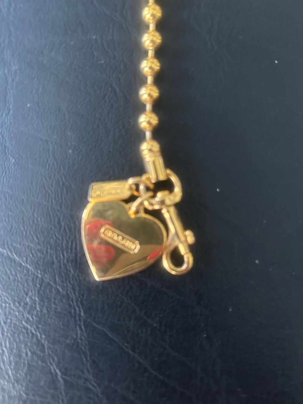 Coach ball chain heart bracelet. Gold tone. - Picture 6 of 6